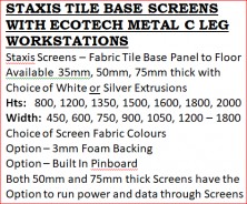 Staxis Screen With Ecotech Metal C Leg Workstation Information